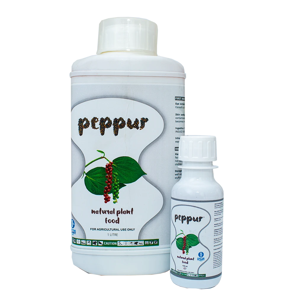 Two Bottle Packs of Peppur. I Litre Pack and the 100 ml pack.